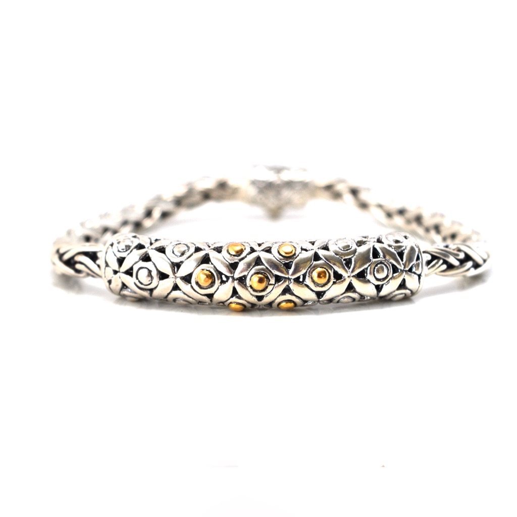 Silver And 18k Yellow Gold Bracelet Silver And 18k Yellow Gold Bracelet